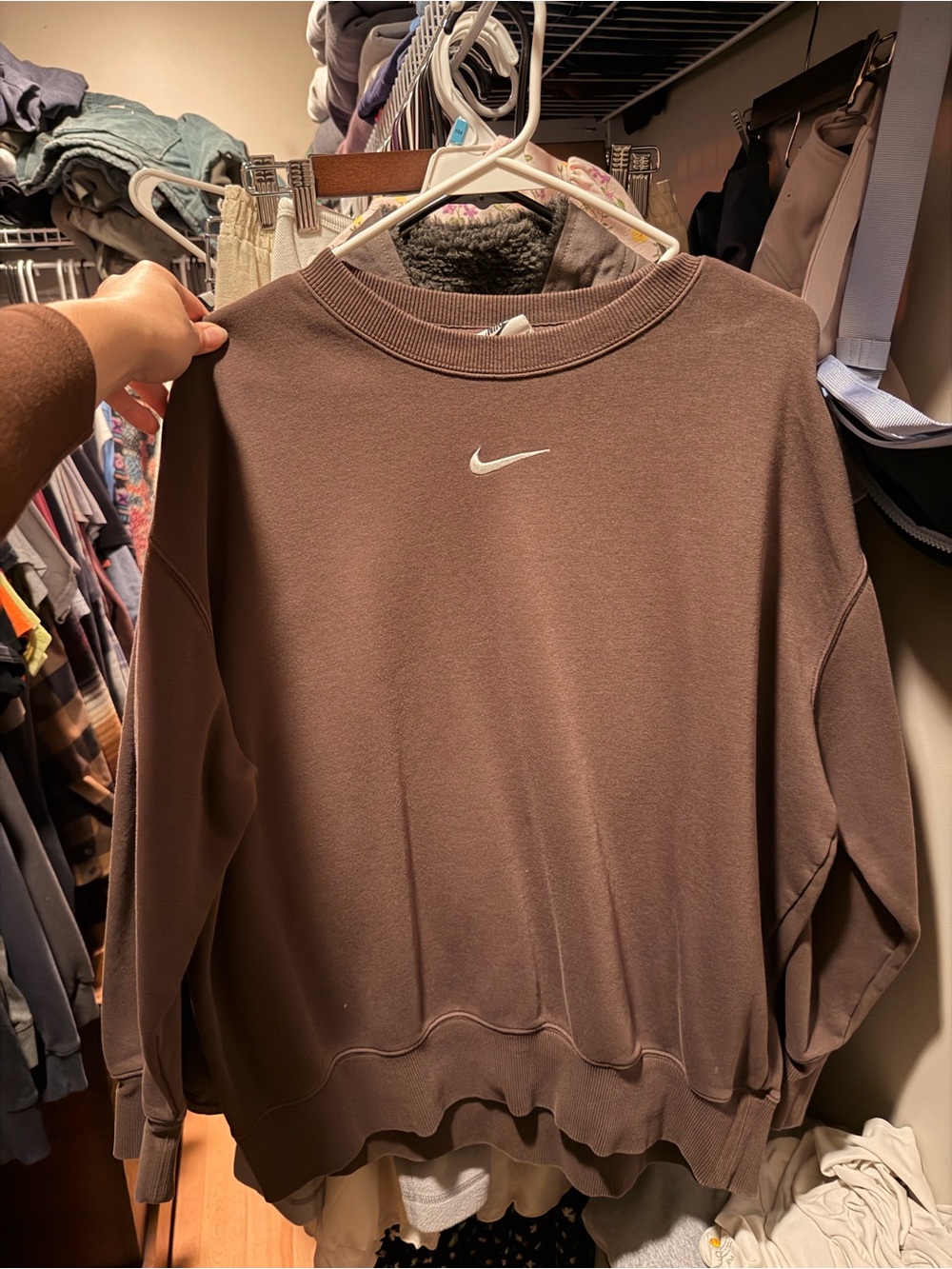 Nike Women’s Chocolate Brown Crewneck Sweatshirt